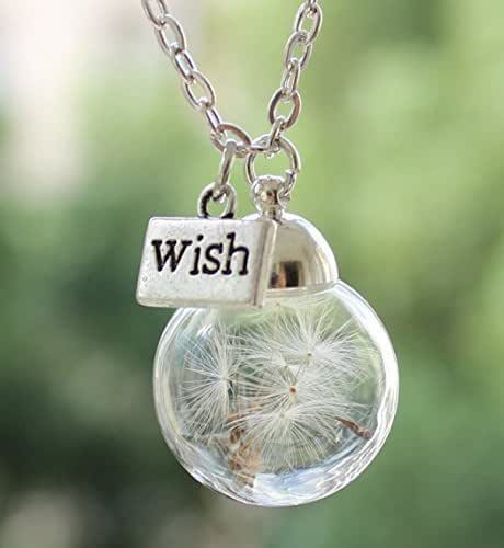 Handmade Real Dandelion Wish Necklace 