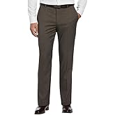Savane Men's Performance Solid Non-iron Dress Pants With Expandable Waistband, 29"/30"/32" Inseams, Stretch Gabardine Fabric