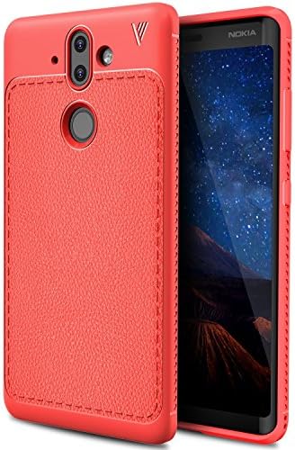 Tapfond Premium"Vincam Series" Leather Finish Textured Shockproof Ultimate Grip TPU Back Case Cover for Nokia 8 Sirocco (Pink)