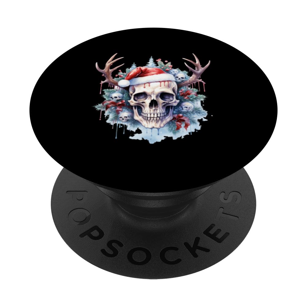 Frosty Celebration Skull Tee Christmas Matching Family Holid PopSockets Swappable PopGrip