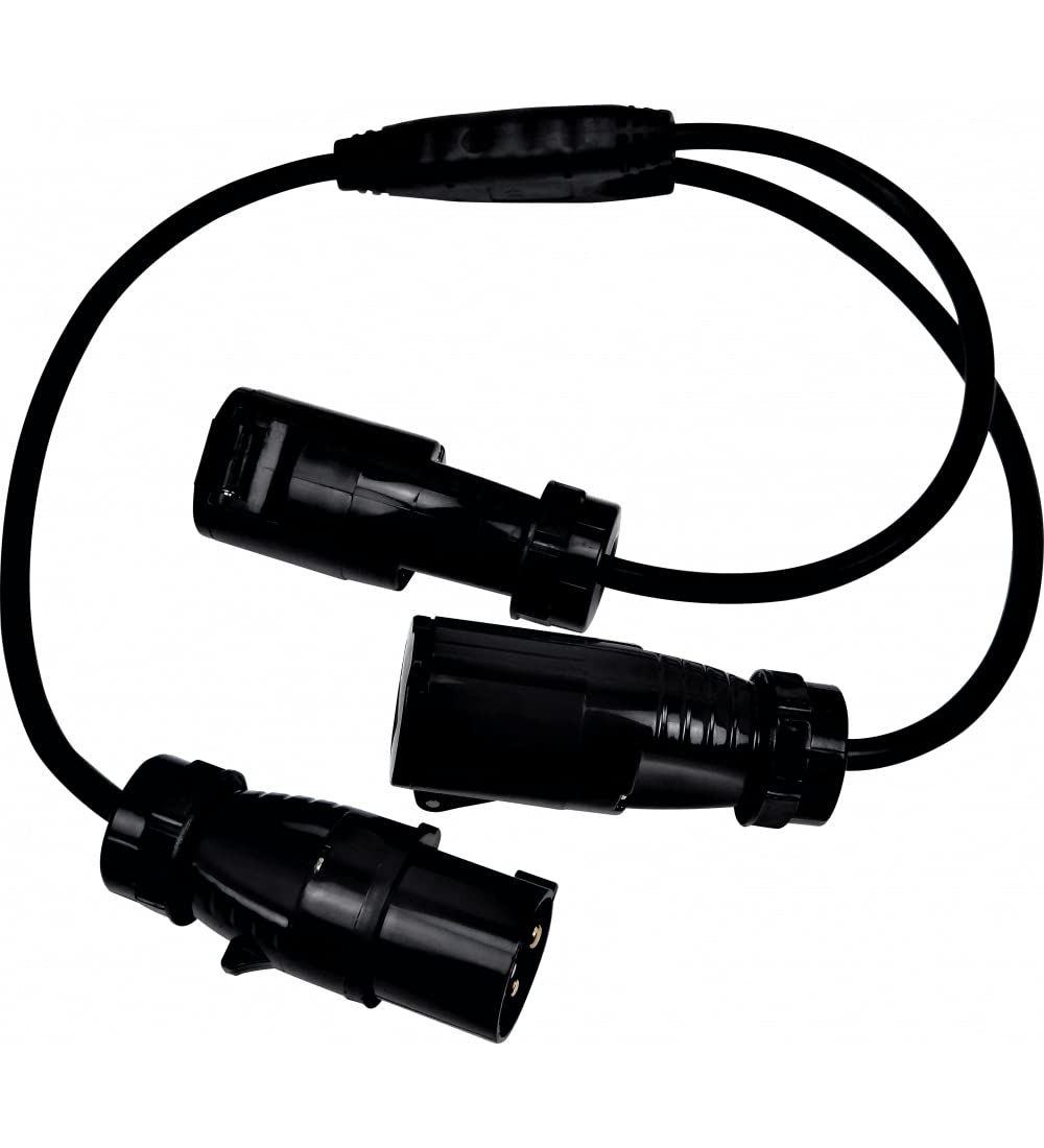 Electrical Splitter CEE 16A 3 Pole Industrial Cable Suitable for Camper Camping Stage Lights Industrial Electrical Socket Splitter Y Splitter 1 Male and 2 Female IP44