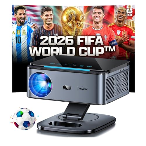 Projector 4K 【FIFA World Cup/1500 ANSI/Google TV】 XIWBSY Projector Voice Control, Autofokus, GTV Projector 38000 Lumens, Official Apps/Live TV, Bluetooth Projector for Home Theater