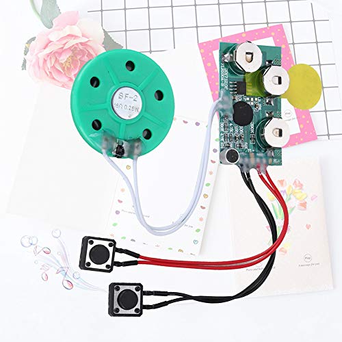 Tangxi 4 Minutes Greeting Card Chip Recordable Music Sound Voice Recording Module Device with Button Battery for DIY Christmas Cards, Holiday Creative Gift Boxe, Jewelry Boxes, Crafts, Children's Toys