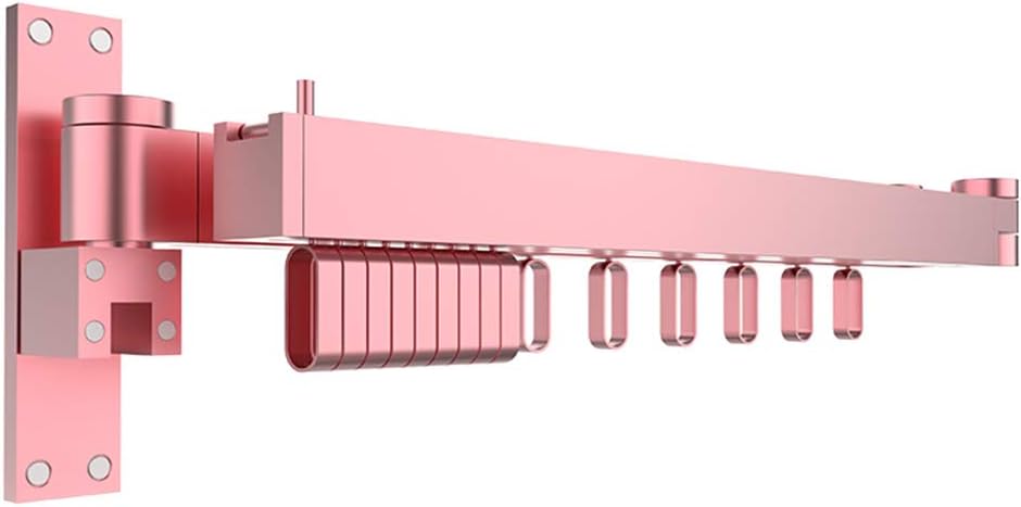 LXLTL Airer-Wall Mounted Airer, Folding Extendible Balcony Dryer Rack with Concealed Towel Rod Clothes Drying Racks/can Carry 100Kg,Rosegold