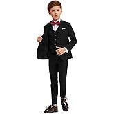 Boy Suits 5 Piece Slim Fit Suit for Kids Toddler Formal Set Wedding Ring Bearer Outfit