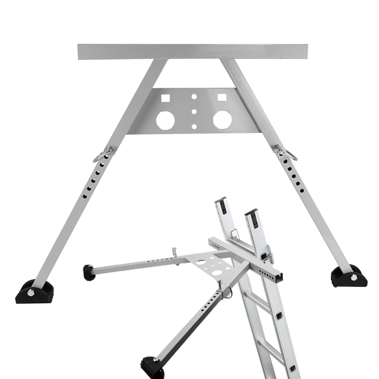 Qivine Ladder Clamps Ladder Stabiliser, Heavy Duty Roof Ladder Ladder Stand Off Easy to Install, Non-Slip Roof Ladder Hook Kit Hold Up 330lbs for Roof Painting, Gutter Cleaning