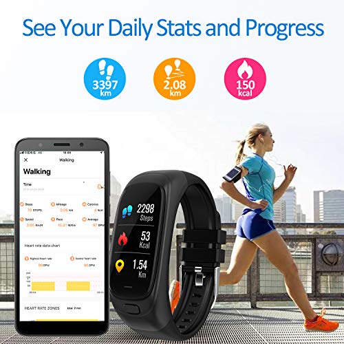 Fitness Tracker, 32G Flash Disk Fitness Watch with Heart Rate Monitor Waterproof IP68 Color Screen Smartwatch, Stopwatch, Step Counter, Calorie Counter Sleep Monitor Activity Tracker for Men Women Kid - Thumbnail 5