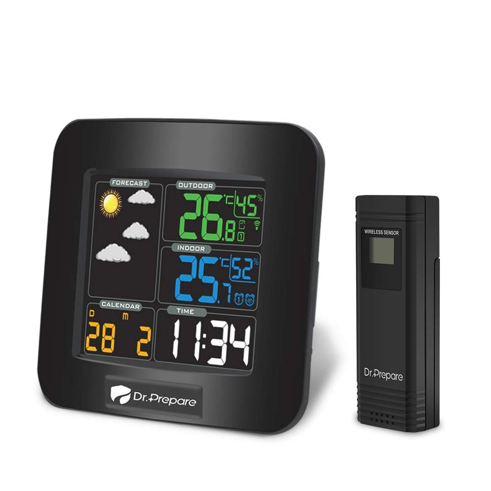 Dr. Prepare Digital Indoor Wireless Weather Station Thermometer with