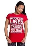Rocket Factory Parallel Lines Will Never Meet T-shirt Ladies/Juniors Sizes S to XXL
