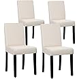 FDW Dining Chairs Set of 4,Dining Room Chairs Elegant Design Modern Fabric Upholstered Dining Chairs,Beige