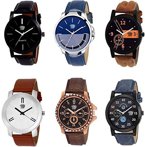 Swadesi Stuff Analogue Multicolor Dial Boy's/Girl's & Men's/Women's Combo Of 6 Watch - Mitul Combo Of 6