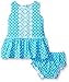 Rare Editions Baby Girls' Dot Drop Waist Dress with Lace Trim