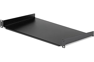 StarTech.com 1U Fixed Server Rack Mount Shelf - 10in Deep Steel Universal Cantilever Tray for 19" AV/ Network Equipment Rack - Heavy Duty Steel - Weight Capacity 44lbs/20kg, Black (CABSHELF1U10)