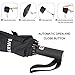 Miserwe Umbrella 12 Ribs with Teflon Coating Umbrella Windproof Lengthened Handle Travel Umbrella with Auto Open Close Button and Free Upscale Leather Cover (Black)