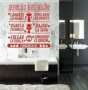 Normas de baño español Decoración de pared Vinilo Etiqueta de la pared