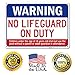 Swimming Pool Sign, Warning No Lifeguard On Duty Sign, 10x14 Inches, Rust Free .040 Aluminum, Fade Resistant, Made in USA by Sigo Signs