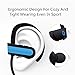 ahutoru Bluetooth Headphones V4.1 EDR Multi Point Connection HD Stereo Sweat proof Wireless Earbuds with Volume Control Mic and Soft Security Hooks - Blue