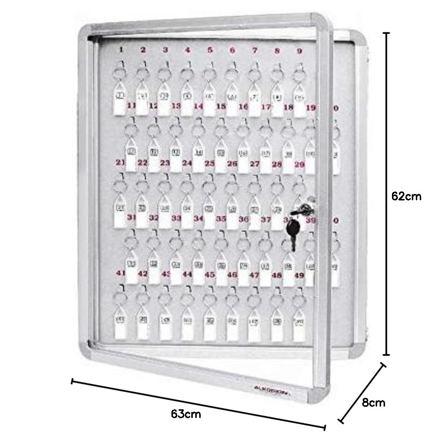 ALKOSIGN Sliding Cover Glass Steel Back Keyboard Cabinets 50 Keys-ASGKB 50 - (630mm X 620mm) 1