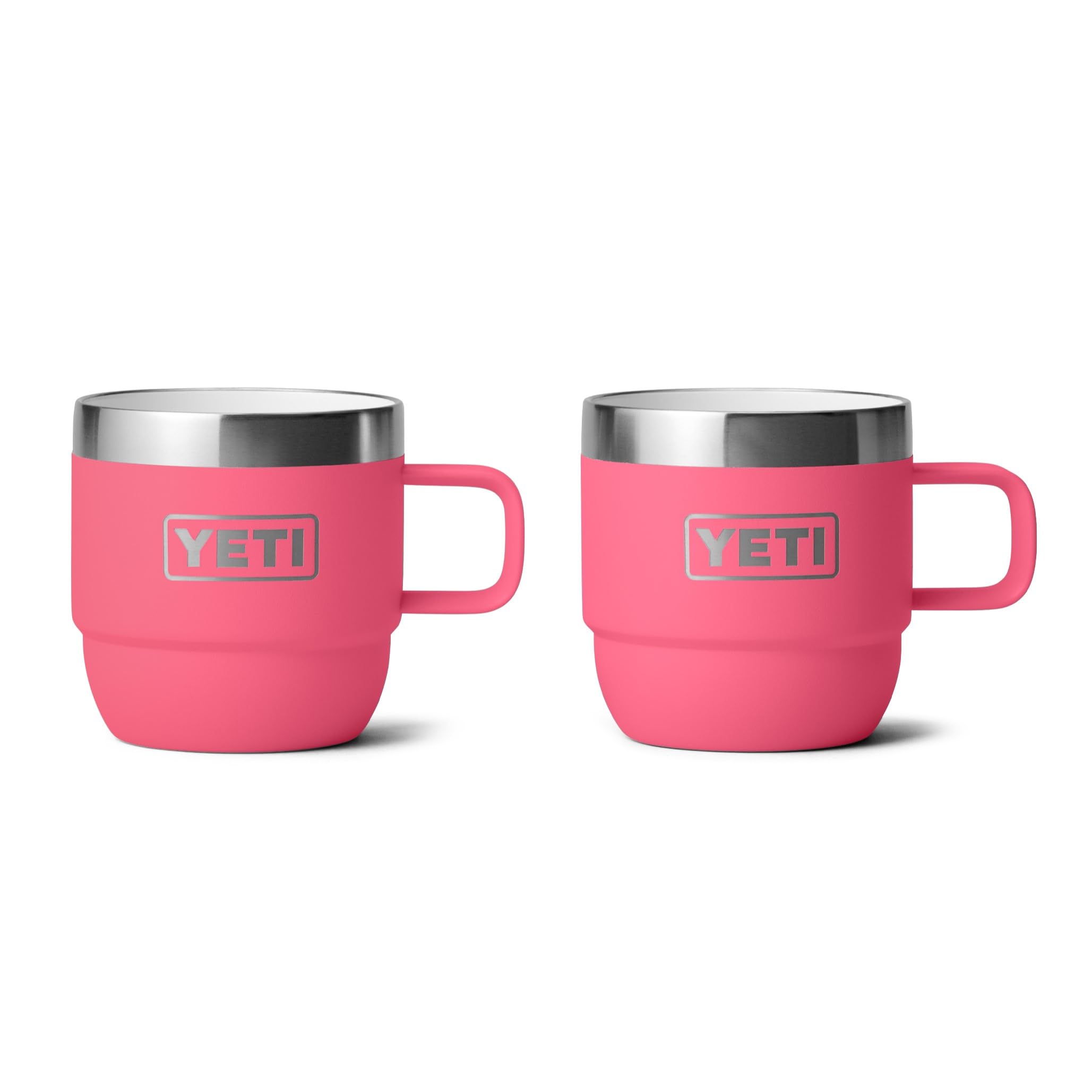 YETI Rambler Espresso Mug, Vacuum Insulated Stainless Steel Stackable Mug, Tropical Pink, 2 Pack 6 oz (177 ml)