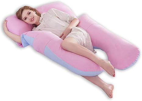 Amazon 妊婦抱き枕 授乳クッション 多機能 抱き枕 マタニティー 新デザイン 両面 シムスの姿勢をサポート 多機能便利 ピンクとブルー 抱き枕 オンライン通販
