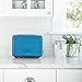BELLA (14095) Linea Collection 2 Slice Toaster with Extra Wide Slot & Custom Settings, Teal