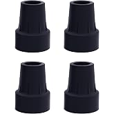 3/4 Inch Cane Tips Kotiorname Heavy Duty Cane Rubber Tips Replacement (4 Pack, Black)
