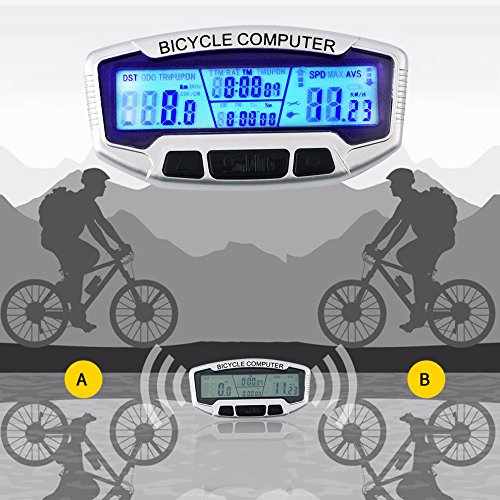 Wired Bike Computer,23-in-1 Bicycle Speedometer Stopwatch Bicycle Odometer LCD Back-Light Motion Sensor Bicycle Speedometer Bike Odometer Cycle Computer Mountain Bike Speedometer Bicycle Computer