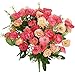 Artificial Flowers Fake Silk Carnations SOLEDI 2 Bunch 25-stem Plastic Flower Arrangement Wedding Party Home Garden Decor SMALL MINI SIZE (Pink)