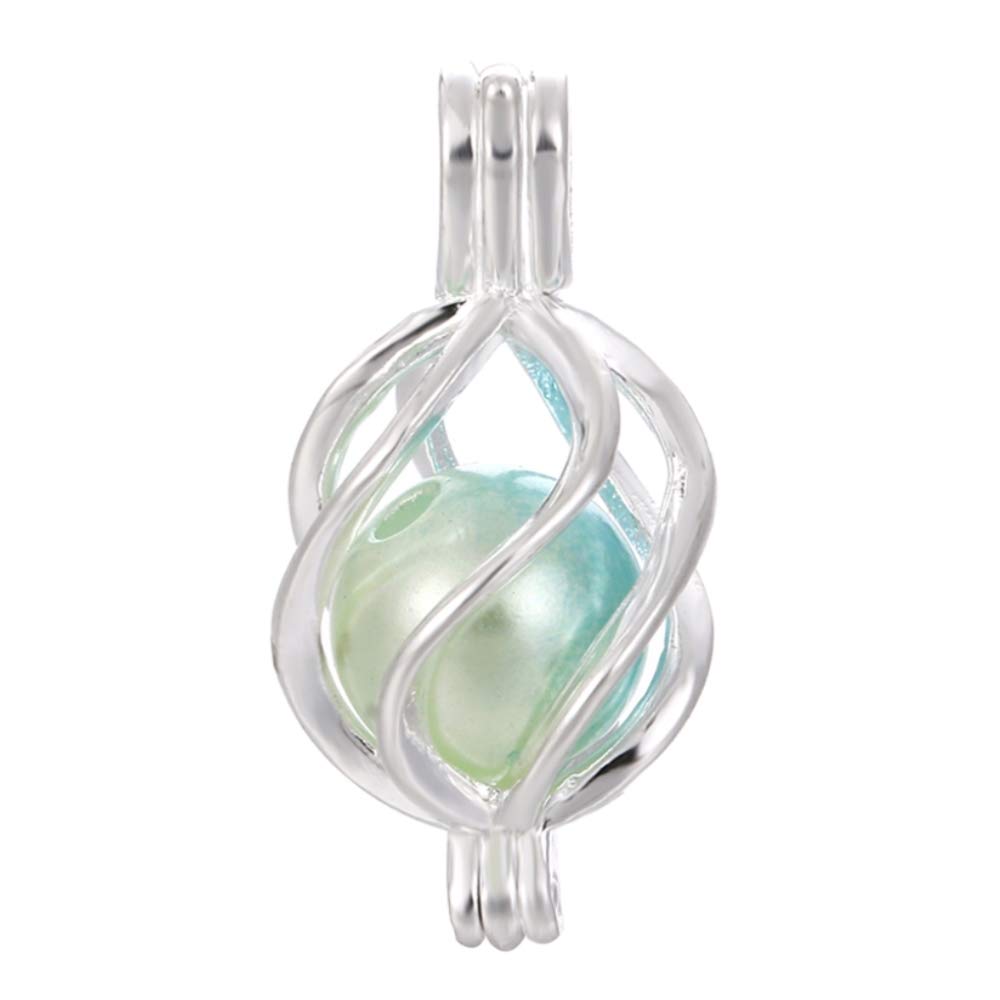 Photo 1 of 10pcs Twist Ball Pearl Cage Bright Silver Beads Cage Locket Pendant Jewelry Making-for Oyster Pearls, Essential Oil Diffuser, Fun Gifts (Twist Ball)