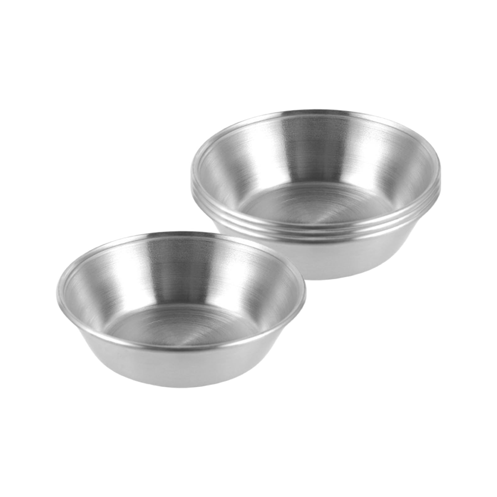 Sicheii Stainless Steel Dipping Sauce Dish, Individual Sauce Bowls Saucers, Small Metal Ramekins, Little Seasoning Bowls, Soy Sauce Dishes for Sushi Salad Dressing Side Dish, 4 Pack 5.3oz