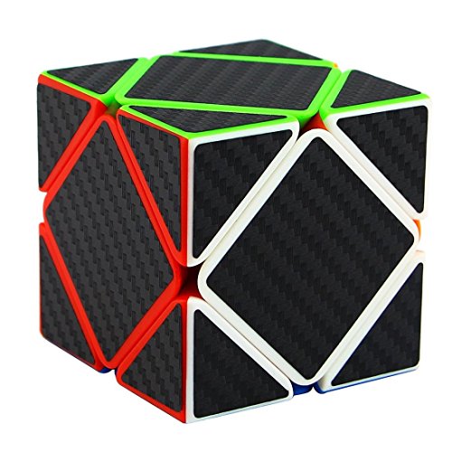Dartphew Toys,1PCS Fashion ABS Pyramid Speed Cube Carbon Fiber Sticker Puzzle Improving Memory Hands-on Dexterity Skills Perfect Gift For Kids Exercising Brain (3x3x3)
