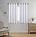MIUCO 1 Pair Thermal Insulated Grommet 52-Inch-by-63-Inch Blackout Window Curtain Panels with 2 Tie Backs, Greyish White