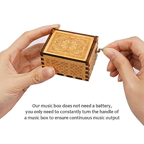 Officygnet You are My Sunshine Wood Music Box for Wife/Daughter/Son - Laser Engraved Vintage Wooden Hand Crank Gifts for Birthday/Christmas/Anniversary/Wedding/Valentine/Mother's Day - Thumbnail 4