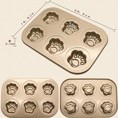 image for ChainSee 6 Cups Creative Carbon Steel Cake Mold Non Stick Pan Tray Mou