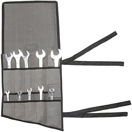 Eximius Ex 0503 Wrench/Tool Roll 15 Pockets of 100% Dyed Black/Grey 15 Oz Cotton Canvas