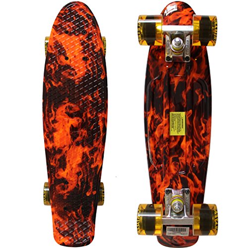 Rimable complete 22" skateboard (fire skull)