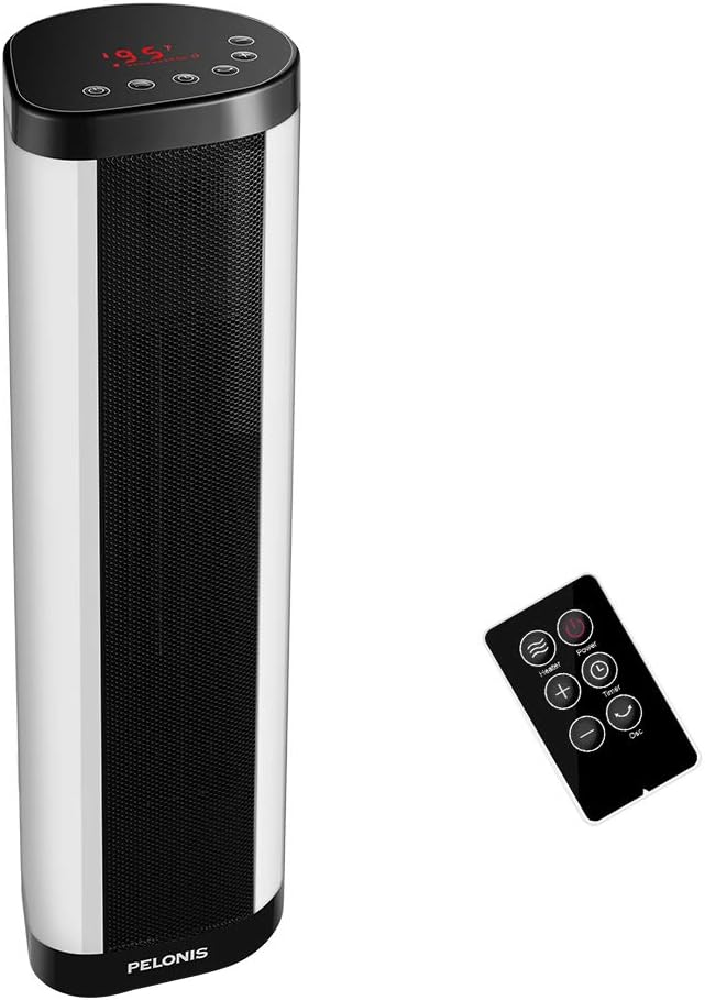 Pelonis LED Display1,500-Watt Digital Fan Forced Personal Desktop Mantle Office Home Heater HF-0063 (tower)