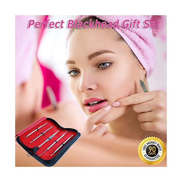 Comedone Extractor Blackhead Remover Professional- 5-1 ideal for the treatment zits pimples whitehead facial acne & nose… - Image 3