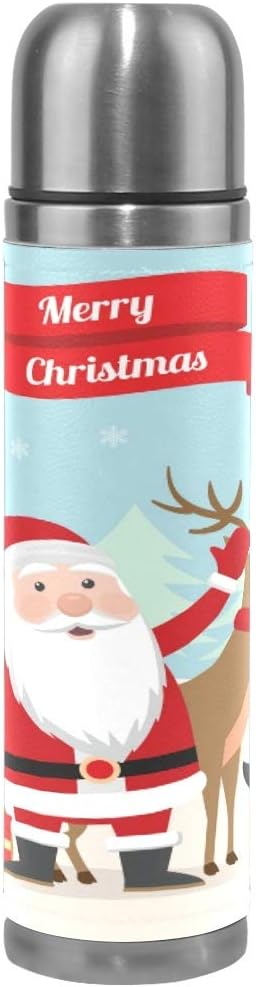 Amazon メリーチャーストマスペンギン水筒ウォーターボトルステンレススチール革包囲断熱真空フラスコリークプルーフレザーパッキングサーモス保温保冷500ml直飲 水筒 マグボトル オンライン通販