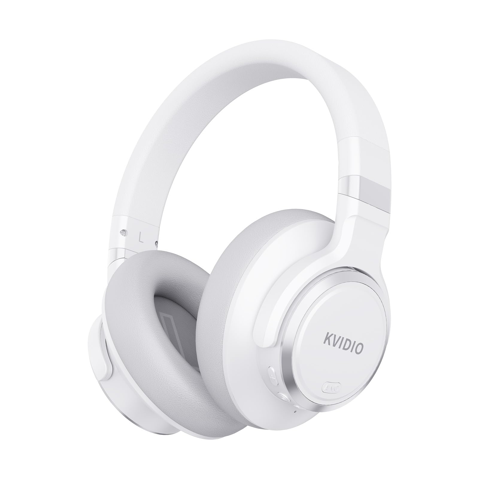 KVIDIO Hybrid Active Noise Cancelling Headphones, Wireless Bluetooth Headphones Over Ear with Mic, 70H Playtime, Transparency Mode, Hi-Fi Stereo Sound, Deep Bass Headsets for Phone PC Travel Home Image