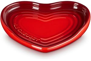 Le Creuset Stoneware Heart Shaped Spoon Rest, 5", Cerise