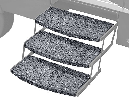 Prest-O-Fit 2-4050 Stone Gray 22" Wide Wraparound Radius RV Step Rug, 3 Pack, - Thumbnail 3