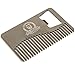 Mr Rugged Compact Stainless Steel Heavy Duty Beard Comb - Credit-Card Sized Metal Comb Fits in Your Wallet for Use on the Go - Bottle Opener Built-in