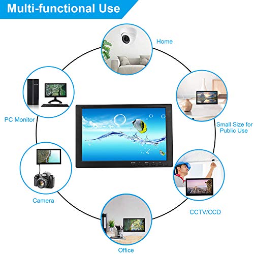 10" LED Monitors HDMI/BNC/AV/VGA/USB Input 1280x800 IPS Resolution Touch Buttons Video and Audio LED Security Monitors & Displays CCTV Screen - Thumbnail 3