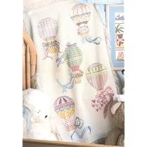 Cross Stitch Baby Blanket Hot Air Balloons Afghan
