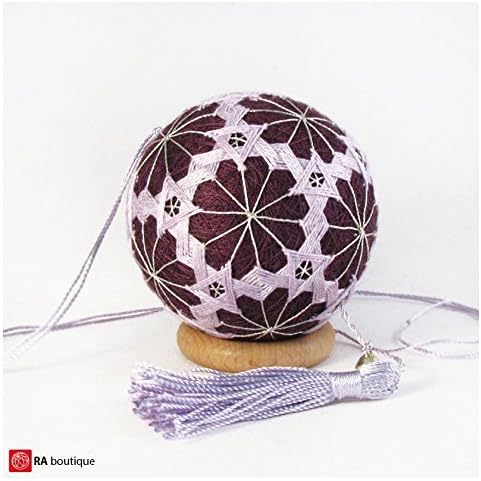 Japanese Mini-Temari gift, hanging charm for luck - Rose