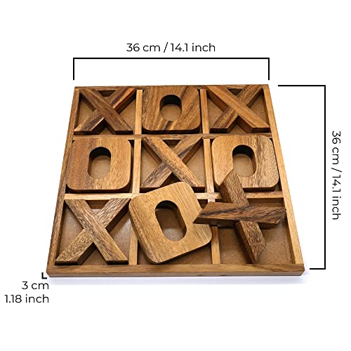 Tic Tac Toe Game Wooden Family Board Games for Adults Coffee Table