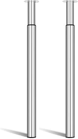 Amazing Tour Adjustable Table Legs 710-1100mm 2 Pack Heavy Duty Steel Silver