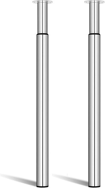 Amazing Tour Adjustable Table Legs 710-1100mm 2 Pack Heavy Duty Steel Silver