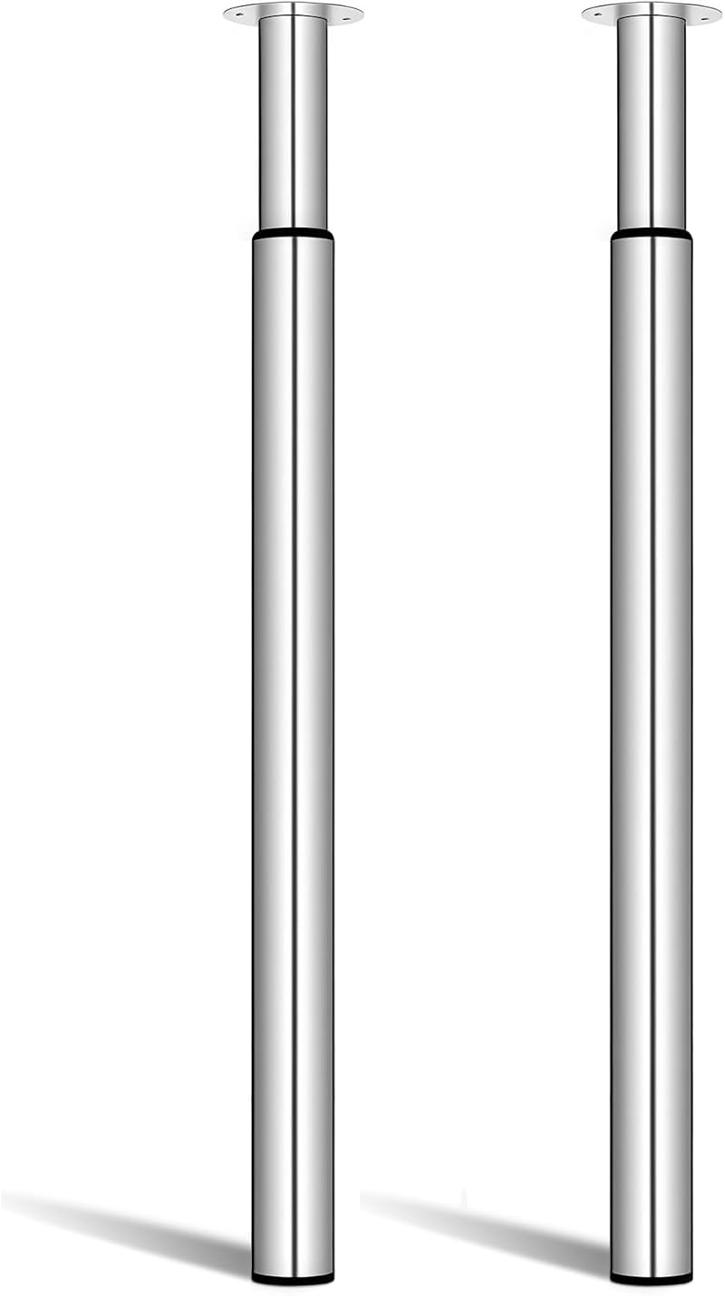 Amazing Tour Adjustable Table Legs 710-1100mm 2 Pack Heavy Duty Steel Silver